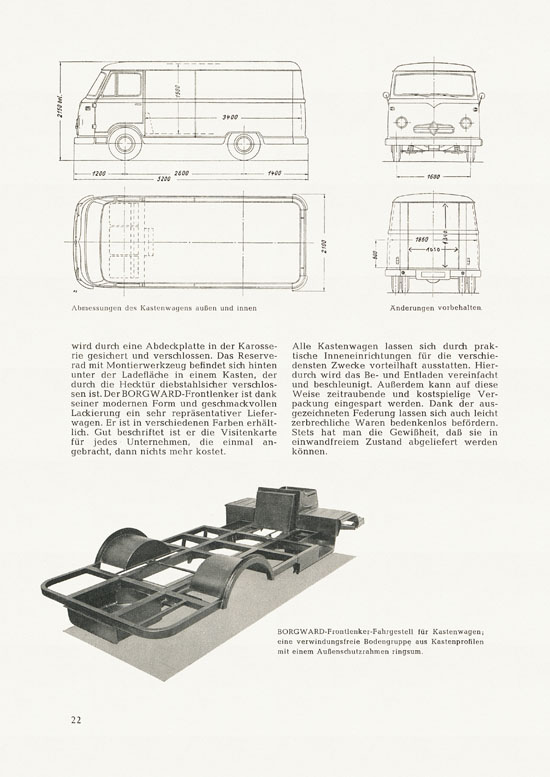 Broschüre Borgward B 611 Frontlenker 1959