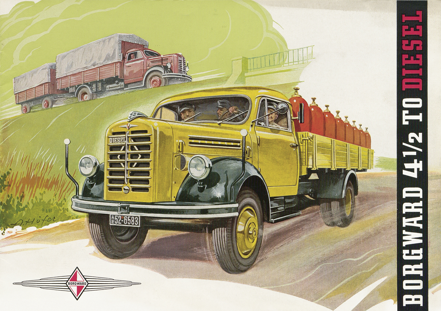 Prospekt Borgward 4,5 t Diesel LKW 1955