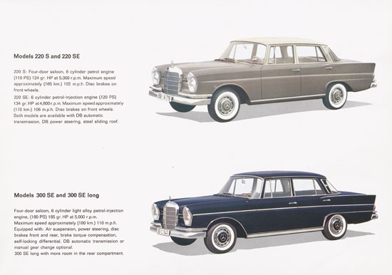 Brochure Mercedes Benz Passenger Cars 1963