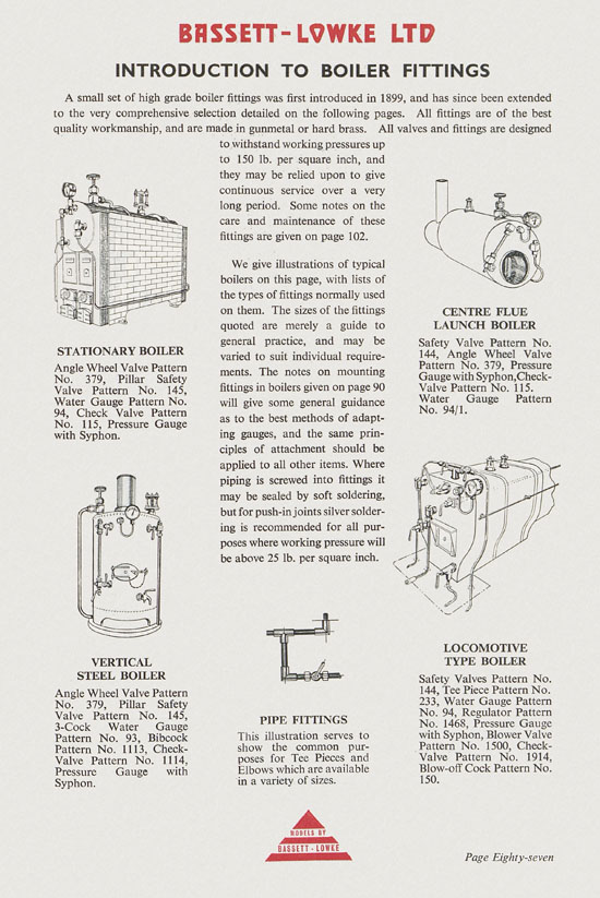 Bassett-Lowke Model Railway and Engineering catalogue 1959