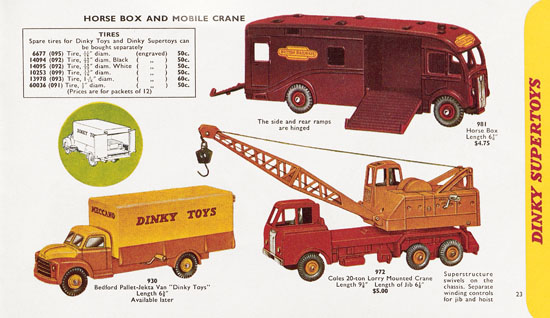 Dinky Toys Katalog 1959, Dinky Supertoys 1959