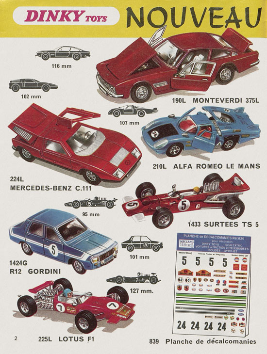 Dinky Toys catalogue France 1971