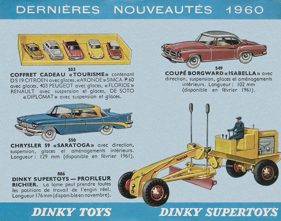 Dinky Toys Dernières Nouveautès 1960