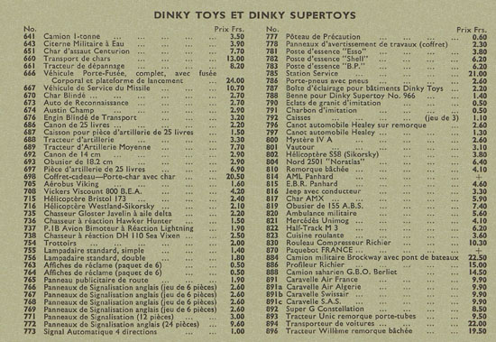 Dinky Toys 10th Edition Switzerland Katalog 1962