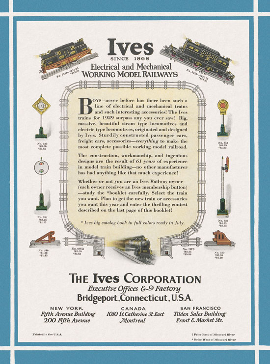 Ives Model Railways 1929