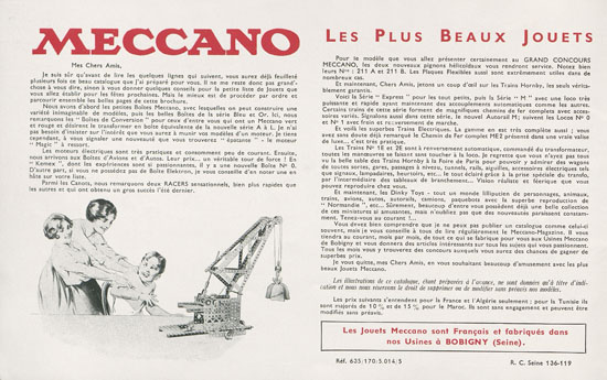 Meccano Les Meilleurs Jouets 1935-1936