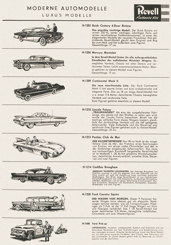 Revell Hobby Kits Katalog 1959