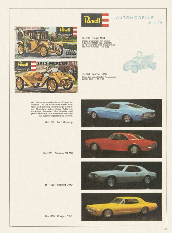 Revell Hobby Modelle Katalog 1968