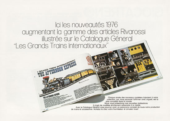 Rivarossi Catalogue des nouveautés et des garnitures 1976