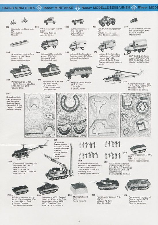 ROCO Minitanks Gesamtprogramm 1979-1980
