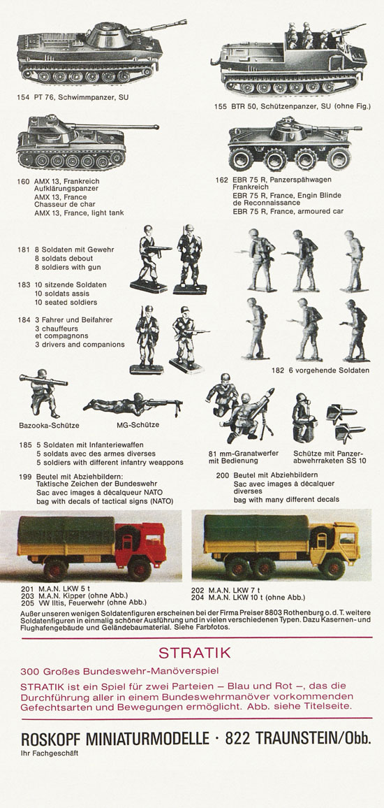 Roskopf Miniatur-Modelle Katalog 1981