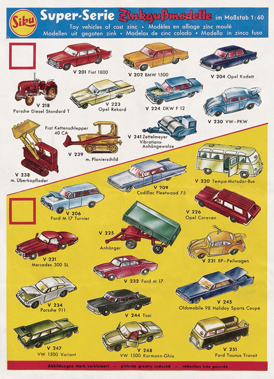 Siku Katalog 1965, Preisliste 1965, Bildpreisliste 1965, Verkehrsmodelle 1965