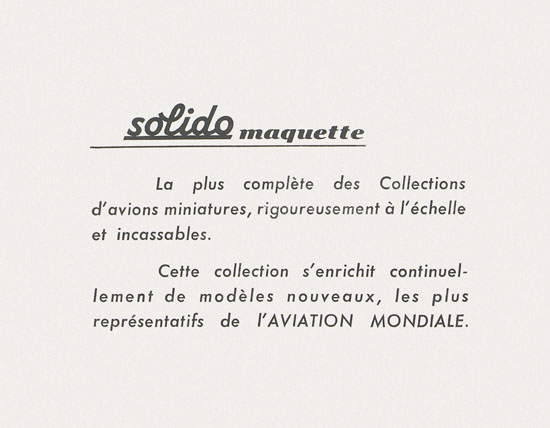 Solido catalogue 1958