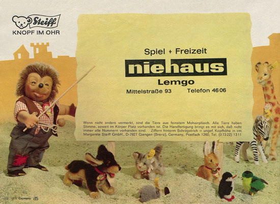 Margarete Steiff Katalog 1970-1971