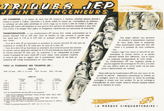 Trains JEP catalogue 1956