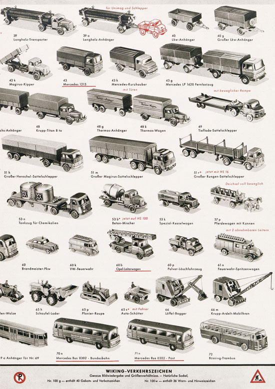 Wiking Katalog 1967, Wiking Modellbau Kataloge, Preisliste 1967, Bildpreisliste 1967, Verkehrsmodelle 1967