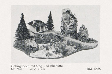 NOCH Nr. 996 Gebirgsbach mit Steg und Almhütte