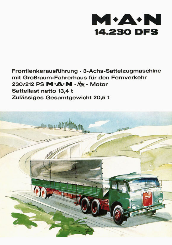 Prospekt MAN Lastkraftwagen 14.230 DFS 1966