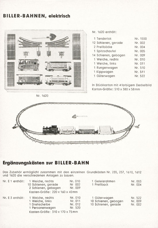 Biller-Bahn Prospekt 1960