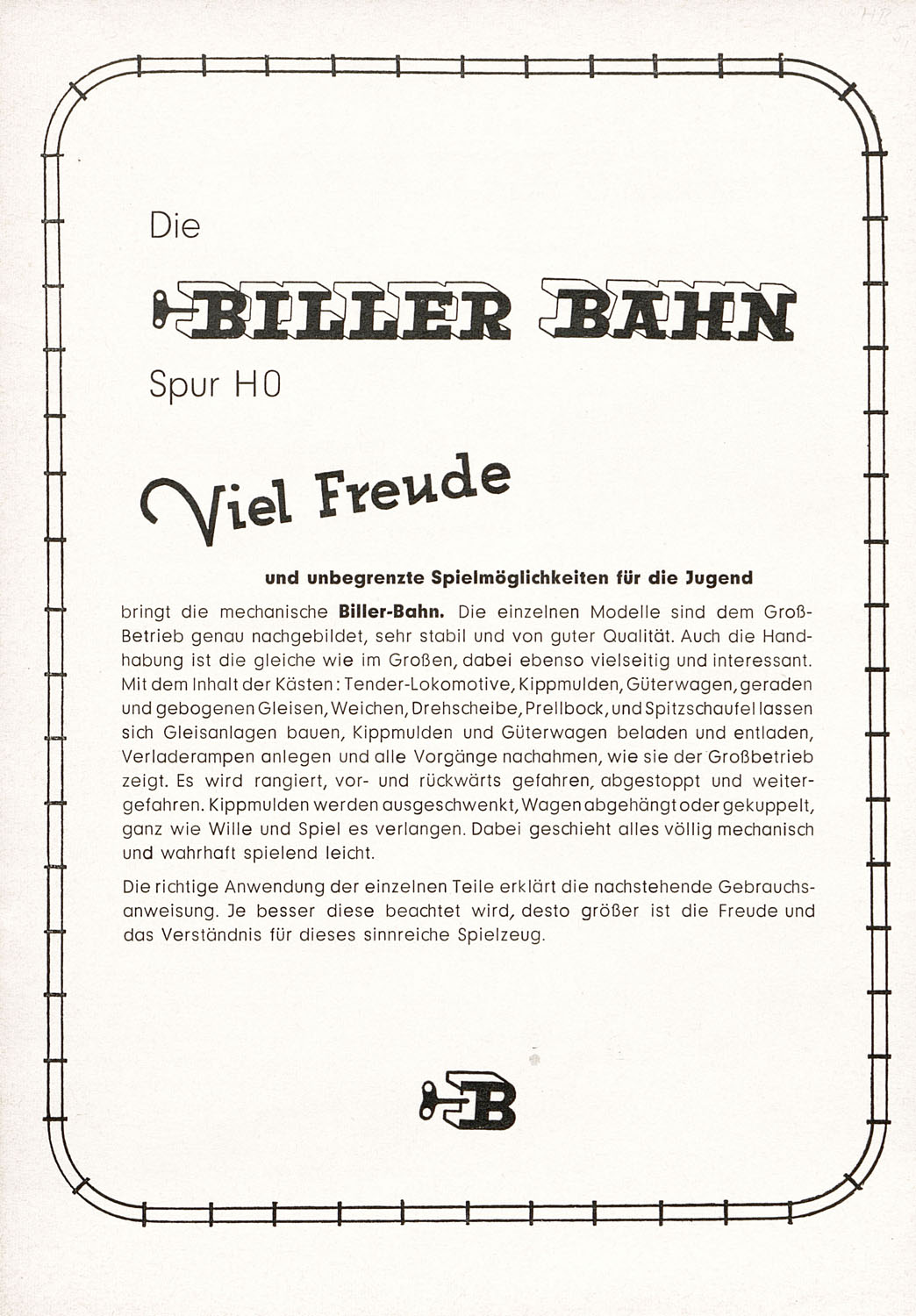 Biller-Bahn Prospekt 1960