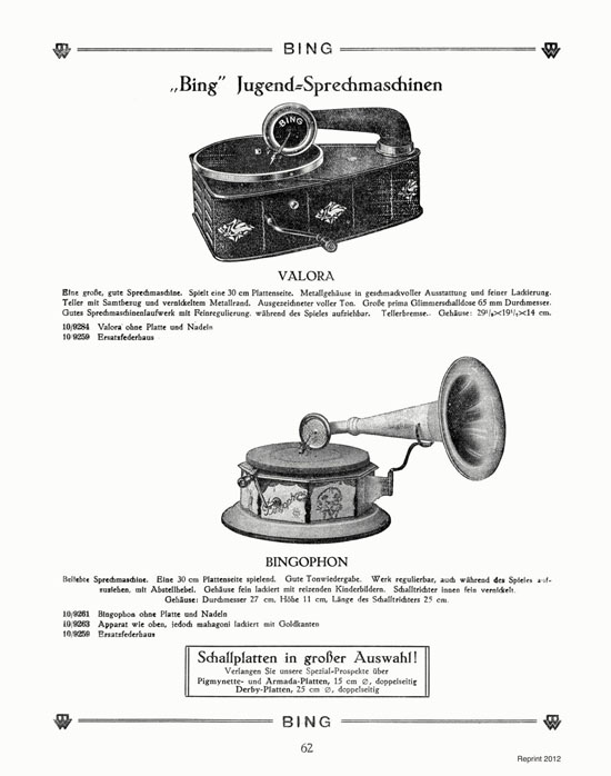 Bing Spielwaren-Katalog 1927