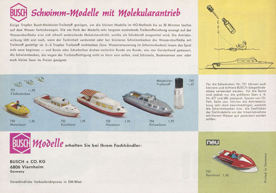 Busch Modelle Katalog 1963-1964