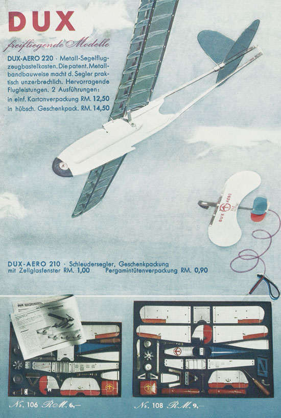 DUX Modellbau Katalog 1939