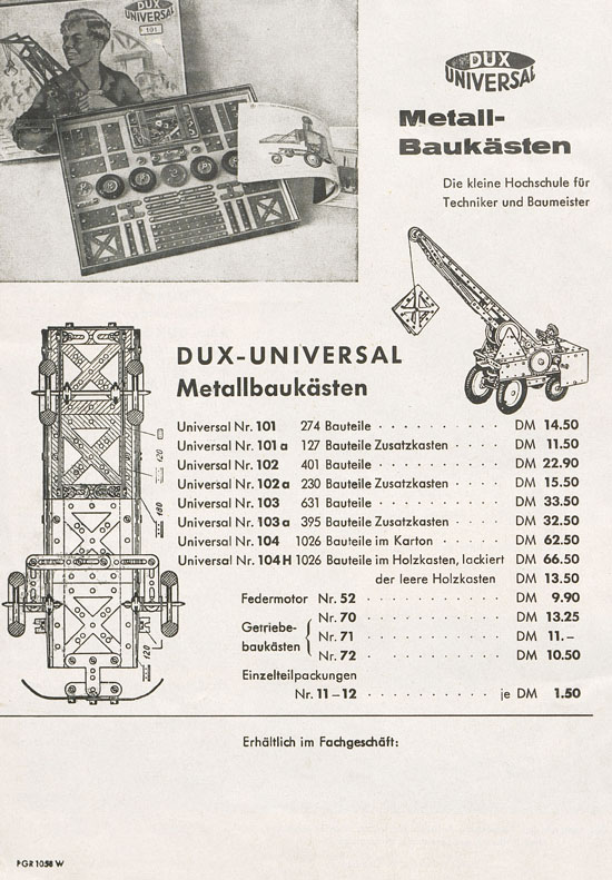 DUX Katalog Weihnachten 1958