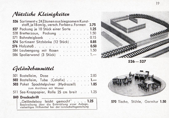 Faller Katalog Standard-Sortiment 1955