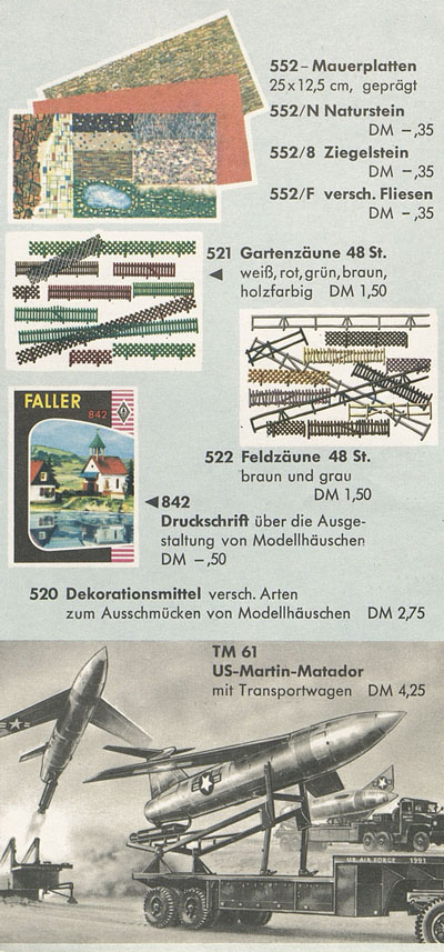 Faller Neuheiten-Katalog 1959