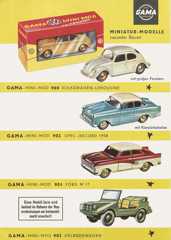 Gama Katalog Neuheiten 1958