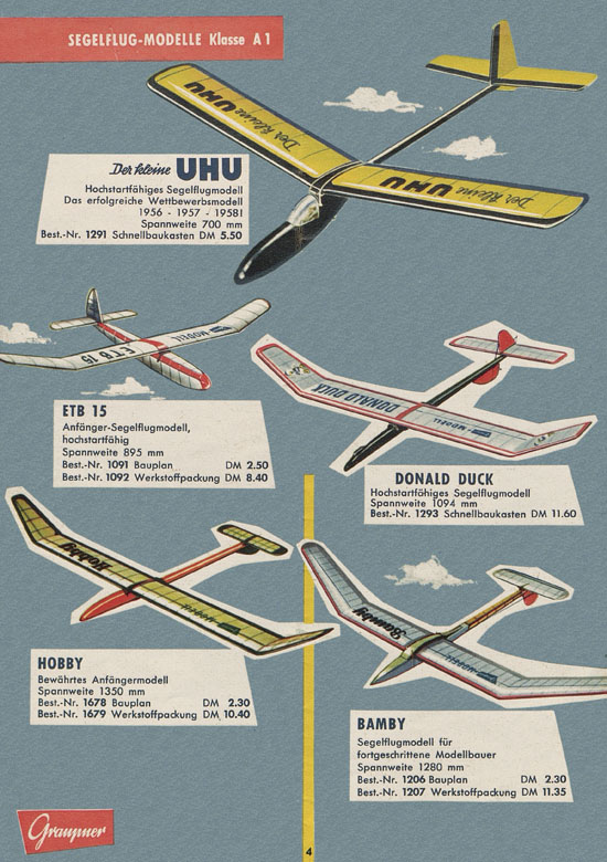 Graupner Flug- und Schiffsmodellbau Prospekt 1959