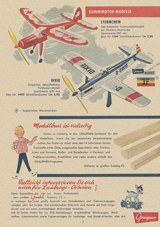 Graupner Flug- und Schiffsmodellbau Prospekt 1959