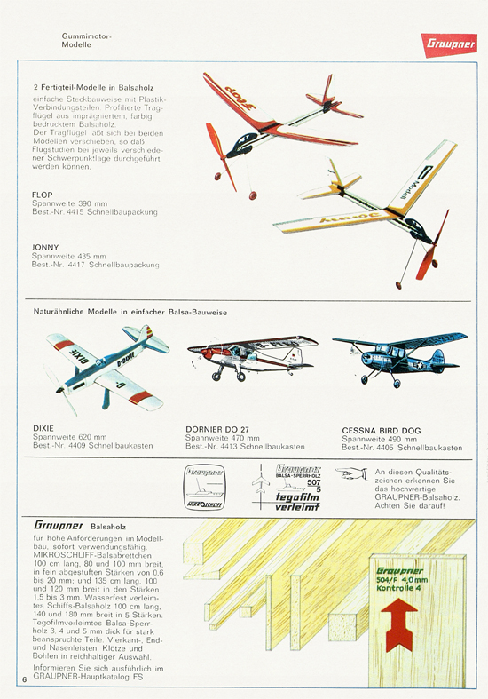 Graupner Flug- und Schiffsmodellbau Prospekt 1968-1969