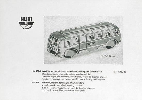 HUKI Patent-Blechspielwaren Händlerkatalog um 1960