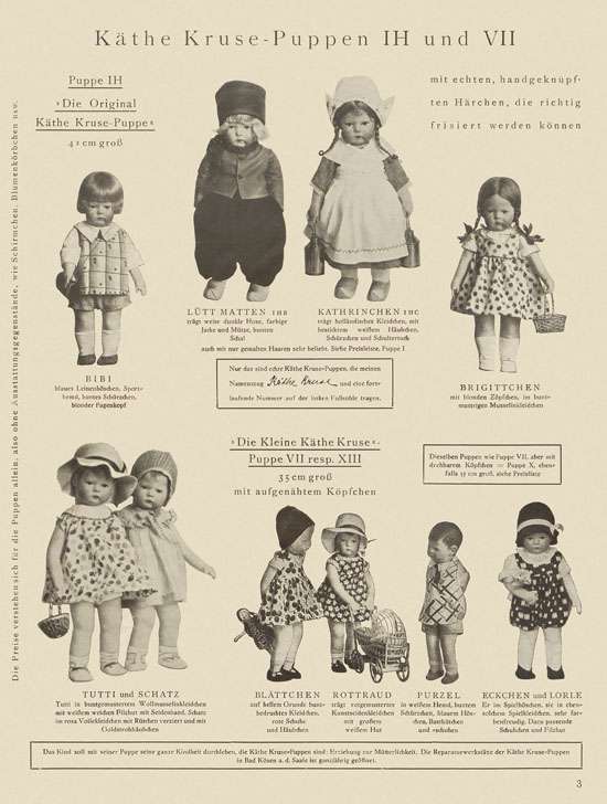 Käthe Kruse Stoff-Puppen Prospekt 1932