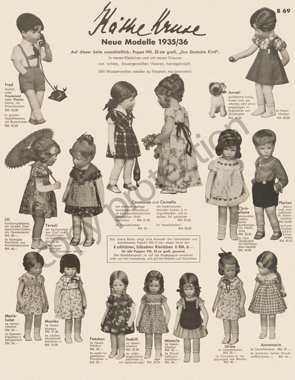 Käthe Kruse Puppen Prospekt Neue Modelle 1935-1936