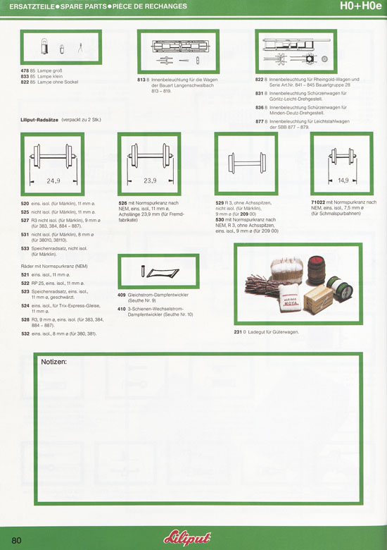 Liliput Modelleisenbahn Katalog 1984