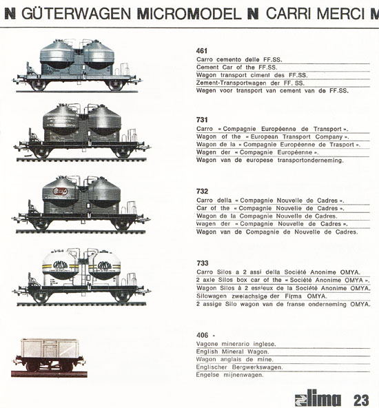 Lima Catalogo Micro Model N 1970-1971