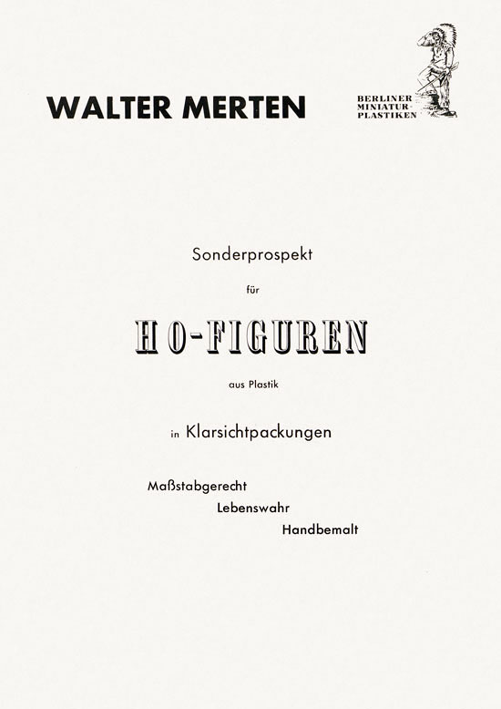 Walter Merten Sonderprospekt für H0-Figuren 1956