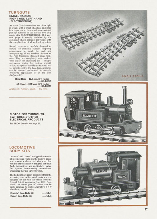 Peco Model Railway Products catalogue 1977