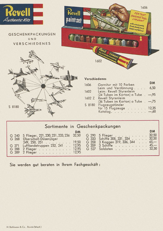 Revell Plastikbausätze Katalog 1960