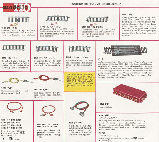Rivarossi Katalog 1964-1965