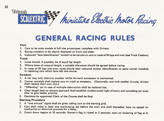 Scalextric Instruction manual 1962