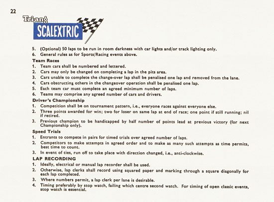 Scalextric Instruction manual 1962