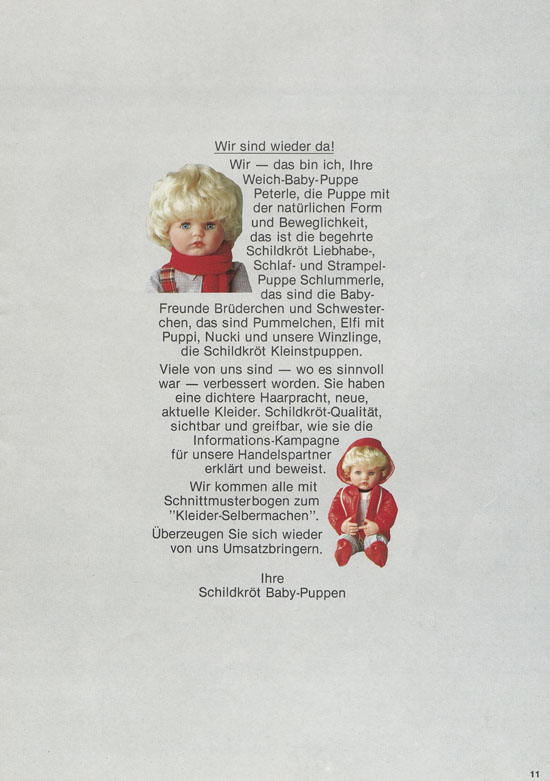Schildkröt-Puppen Katalog 1980