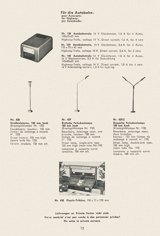 Schneider Modellbahnzubehör 1968