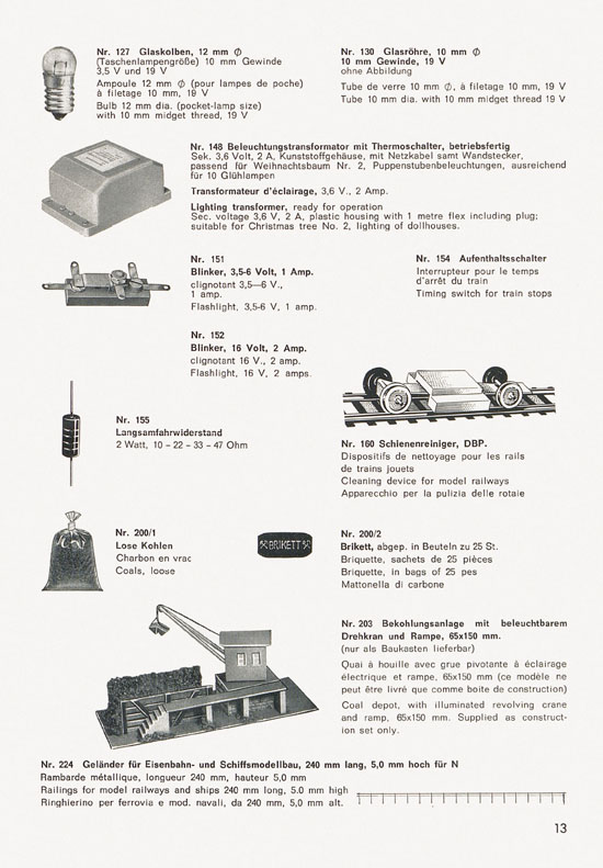 Schneider Modellbahnzubehör Katalog 1974-1975