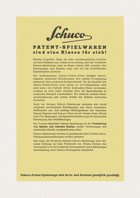 25 Jahre Schuco Prospekt 1938
