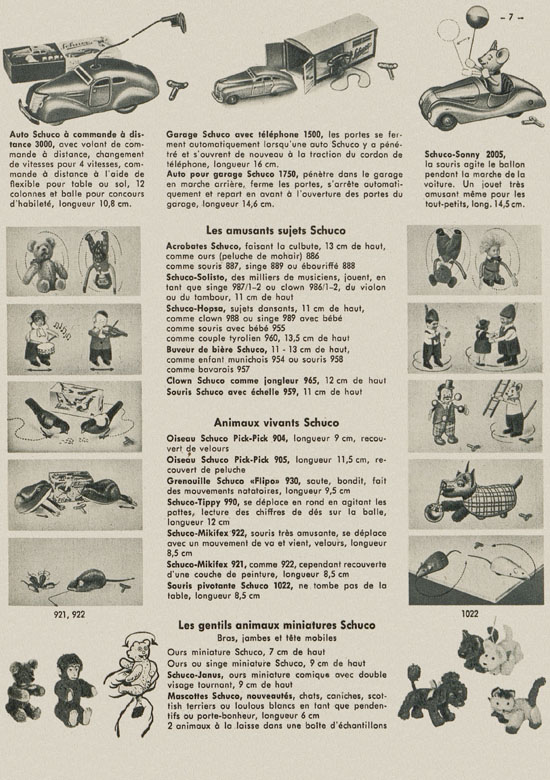 Schuco Jouets Brevetès catalogue 1955